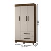 Guarda-Roupa Solteiro Paris 3 Portas 2 Gavetas Imbuia/Off White - Chf