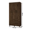Guarda-Roupa Solteiro Paris 3 Portas 2 Gavetas Imbuia - Chf