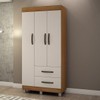 Guarda-Roupa Solteiro Paris 3 Portas 2 Gavetas Carvalho/Off White - Chf