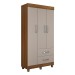 Guarda-Roupa Solteiro Paris 3 Portas 2 Gavetas Carvalho/Off White - Chf