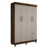 Guarda-Roupa Solteiro Paris 4 Portas 2 Gavetas Imbuia/Off White - Chf