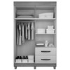 Guarda-Roupa Solteiro Paris 4 Portas 2 Gavetas Imbuia - Chf