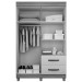 Guarda-Roupa Solteiro Paris 4 Portas 2 Gavetas Imbuia - Chf