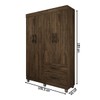 Guarda-Roupa Solteiro Paris 4 Portas 2 Gavetas Imbuia - Chf