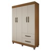 Guarda-Roupa Solteiro Paris 4 Portas 2 Gavetas Carvalho/Off White - Chf