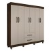 Guarda-Roupa Casal Paris 6 Portas 2 Gavetas Imbuia/Off White - Chf