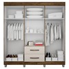 Guarda-Roupa Casal Paris 6 Portas 2 Gavetas Imbuia/Off White - Chf
