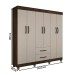 Guarda-Roupa Casal Paris 6 Portas 2 Gavetas Imbuia/Off White - Chf