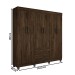 Guarda-Roupa Casal Paris 6 Portas 2 Gavetas Imbuia - Chf