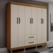 Guarda-Roupa Casal Paris 6 Portas 2 Gavetas Carvalho/Off White - Chf