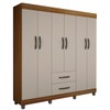 Guarda-Roupa Casal Paris 6 Portas 2 Gavetas Carvalho/Off White - Chf