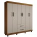 Guarda-Roupa Casal Paris 6 Portas 2 Gavetas Carvalho/Off White - Chf
