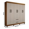 Guarda-Roupa Casal Paris 6 Portas 2 Gavetas Carvalho/Off White - Chf