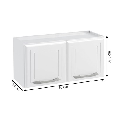 Armário Aéreo Cozinha em Aço Topázio 2 Portas Branco - Telasul