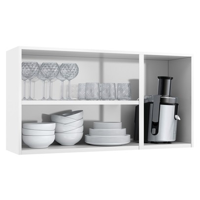 Armário Aéreo Cozinha em Aço Topázio 3 Portas com Vidro Branco - Telasul