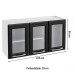 Armário Aéreo Cozinha em Aço Topázio 3 Portas com Vidro Branco/Preto - Telasul