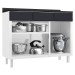 Armário de Cozinha em Aço Topázio 3 Portas 3 Gavetas Branco/Preto - Telasul