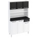 Cozinha de Aço Compacta Smart 6 Portas 1 Gaveta Branco/Preto - Telasul