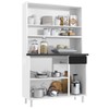 Cozinha de Aço Compacta Smart 6 Portas 1 Gaveta Branco/Preto - Telasul