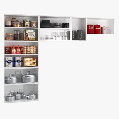 Cozinha de Aço Compacta Topázio 11 Portas 6 Prateleiras Branco - Telasul