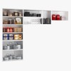 Cozinha de Aço Compacta Topázio 11 Portas 6 Prateleiras Branco/Preto - Telasul