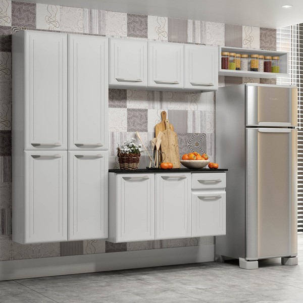 Cozinha de Aço Compacta Smart 10 Portas 1 Gaveta Suspensa Branco - Telasul