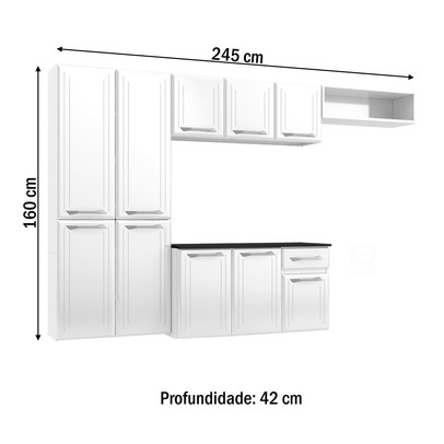 Cozinha de Aço Compacta Smart 10 Portas 1 Gaveta Suspensa Branco - Telasul