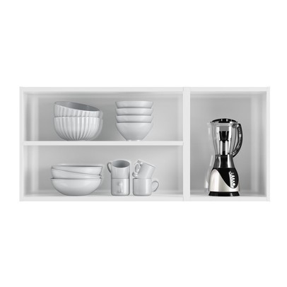 Armário Aéreo Cozinha em Aço Mirage New 3 Portas 1 Prateleira Branco/Preto - Telasul