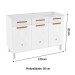 Balcão de Cozinha para Pia em Aço Mirage New 3 Portas 2 Gavetas Branco - Telasul