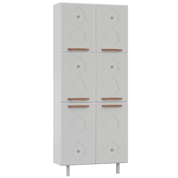 Paneleiros em Aço Mirage New 6 Portas 5 Prateleiras Branco - Telasul