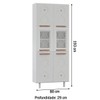 Paneleiros em Aço Mirage New 6 Portas 5 Prateleiras com Vidro Branco - Telasul