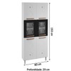 Paneleiros em Aço Mirage New 6 Portas 5 Prateleiras com Vidro Branco/Preto - Telasul