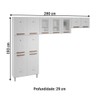 Cozinha de Aço Compacta Mirage New 11 Portas 6 Prateleiras Branco - Telasul