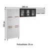 Cozinha de Aço Compacta Mirage New 11 Portas 6 Prateleiras Branco/Preto - Telasul