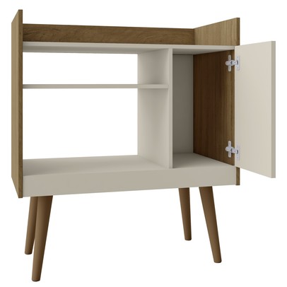 Aparador Café Ii 1 Porta 1 Prateleira Cinamomo/Off-White - Móveis Bechara