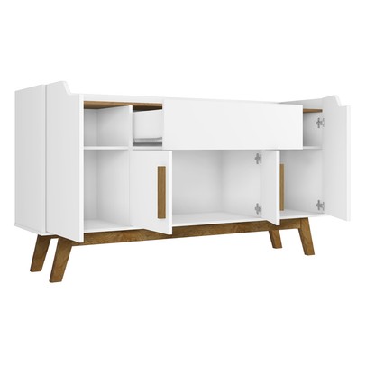 Balcão Buffet Future 4 Portas 1 Gaveta Branco/Cinamomo - Móveis Bechara