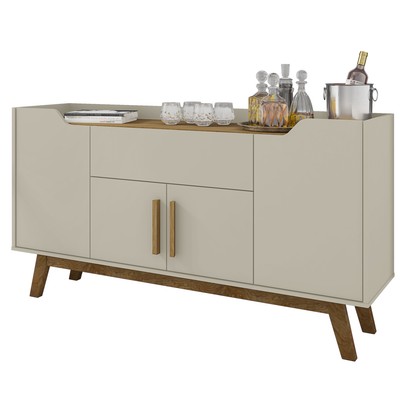 Balcão Buffet Future 4 Portas 1 Gaveta Off White/Cinamomo - Móveis Bechara