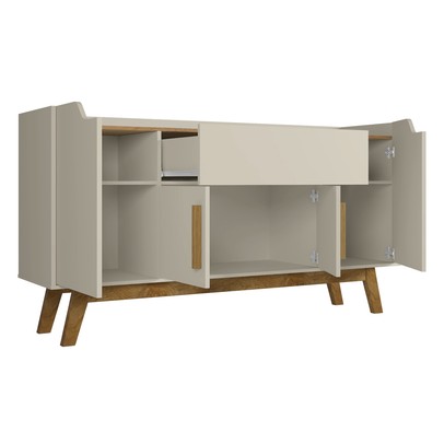 Balcão Buffet Future 4 Portas 1 Gaveta Off White/Cinamomo - Móveis Bechara