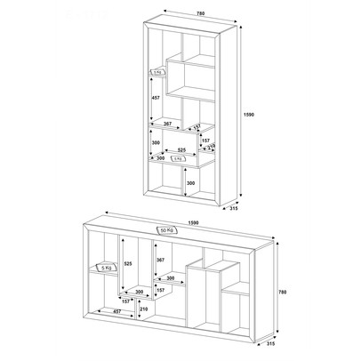 Aparador/Estante Nogal E1712 - Tecno Mobili