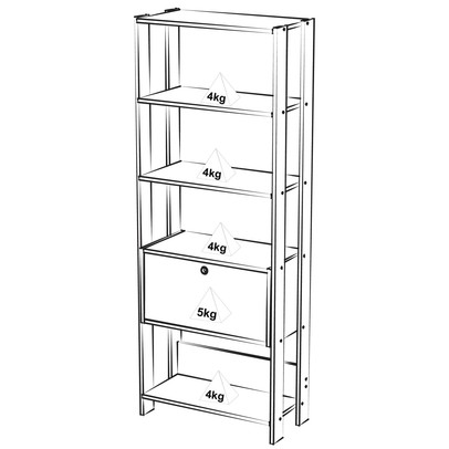 Estante para Livros Match 1 Porta 3 Prateleiras Off White/Carvalho - Artely