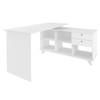 Mesa Escrivaninha Gold 2 Gavetas 2 Prateleiras Branco - Artany