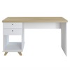 Mesa Escrivaninha Sky 2 Gavetas 1 Nicho Olmo/Branco - Artany