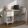 Mesa Escrivaninha Sky 2 Gavetas 1 Nicho Olmo/Branco - Artany