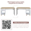 Mesa Escrivaninha Sky 2 Gavetas 1 Nicho Olmo/Branco - Artany