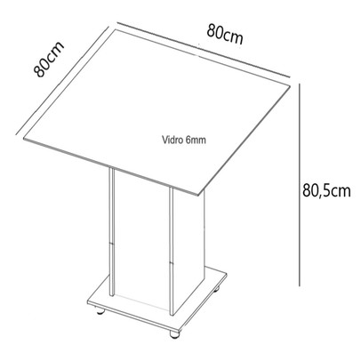 Mesa de Jantar 4 Lugares Nathy Seda/Fume - Viero Móveis