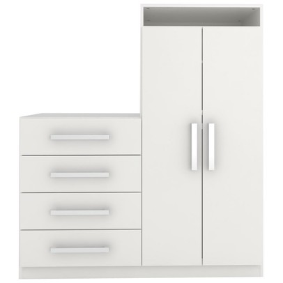 Cômoda 2 Portas 4 Gavetas New Branco - Panorama Móveis