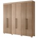 Guarda-Roupa Casal Ita 6 Portas 2 Gavetas Havana/Havana Ripado - Mx Móveis