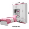 Guarda-Roupa Solteiro Lisboa 4 Portas 3 Gavetas Branco/Pink - Mx Móveis