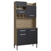 Cozinha Compacta 4 Portas 1 Gaveta Ac4100 Wood/Preto - Decibal Móveis