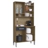 Cozinha Compacta 4 Portas 1 Gaveta Ac4100 Wood/Preto - Decibal Móveis